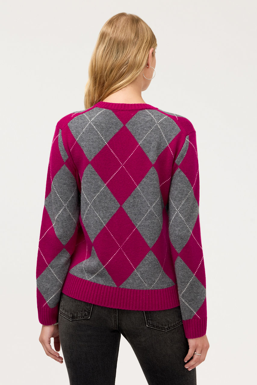 VIRIELLE ARGYLE SWEATER, , large image 5