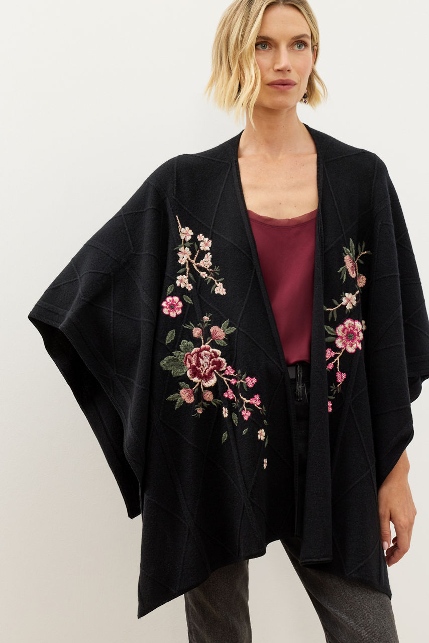 CABLE KNIT CAPE, , large image 1