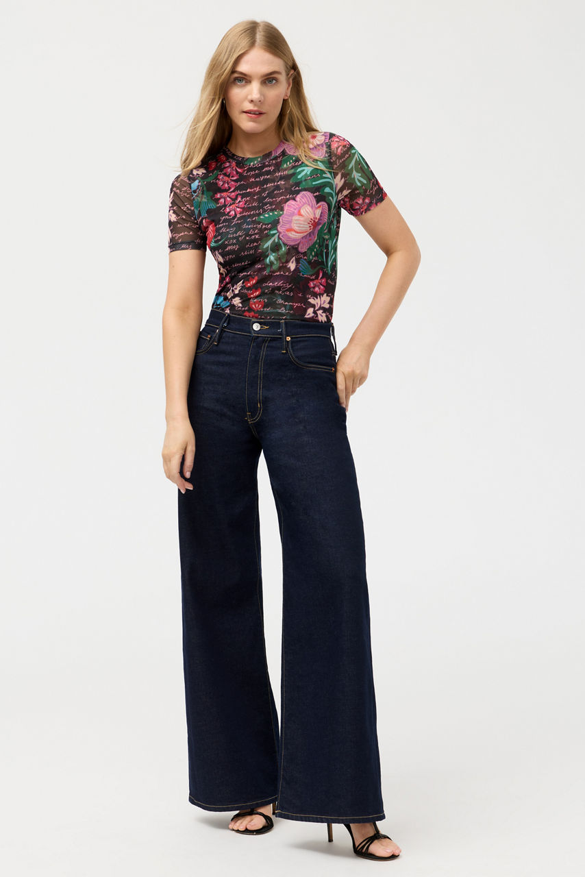 ELEANOR SHORT SLEEVE MESH TEE, , large image 2