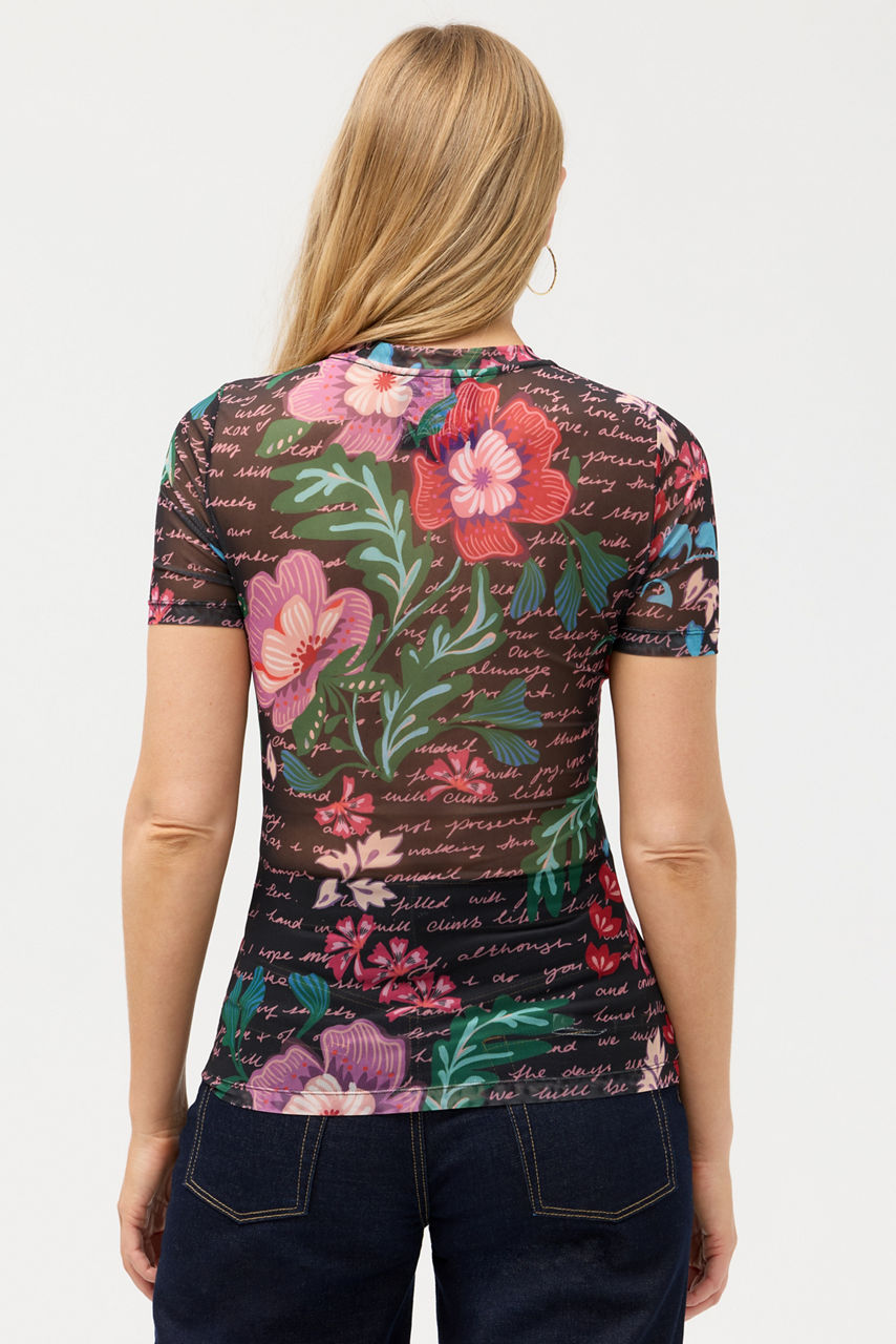 ELEANOR SHORT SLEEVE MESH TEE, , large image 3