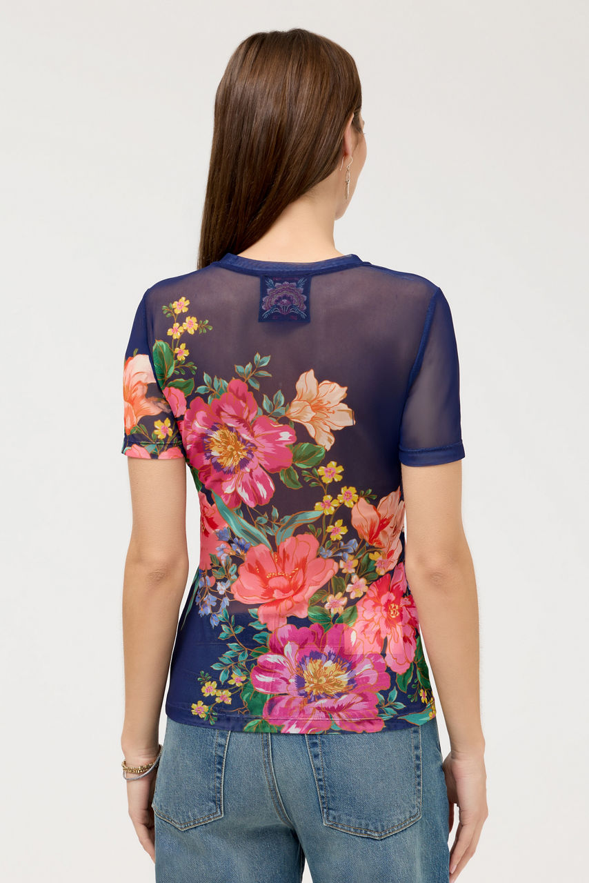 ELEANOR SHORT SLEEVE MESH TEE, , large image 3