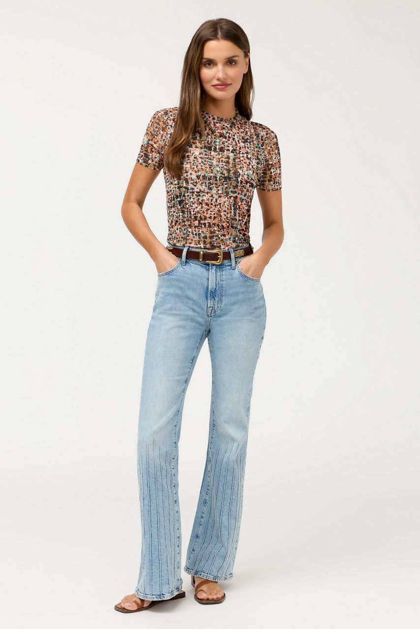 ELEANOR SHORT SLEEVE MESH TEE, , large image 3