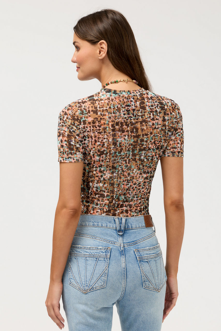 ELEANOR SHORT SLEEVE MESH TEE, , large image 4