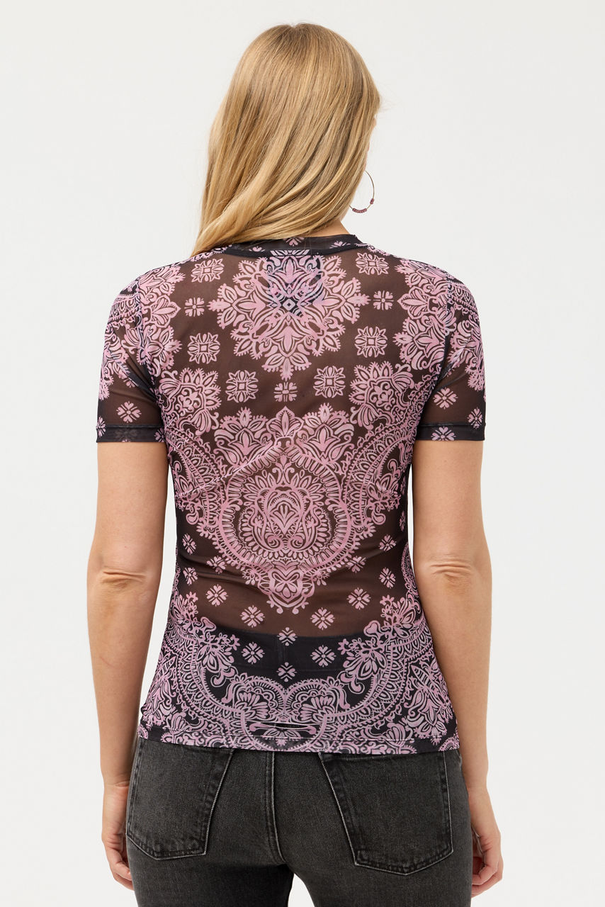 ELEANOR SHORT SLEEVE MESH TEE, , large image 2