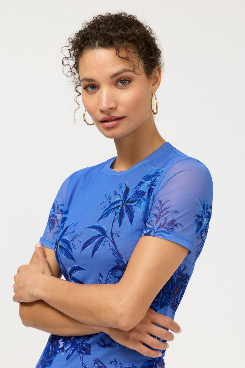 ELEANOR SHORT SLEEVE MESH TEE, , large image 3