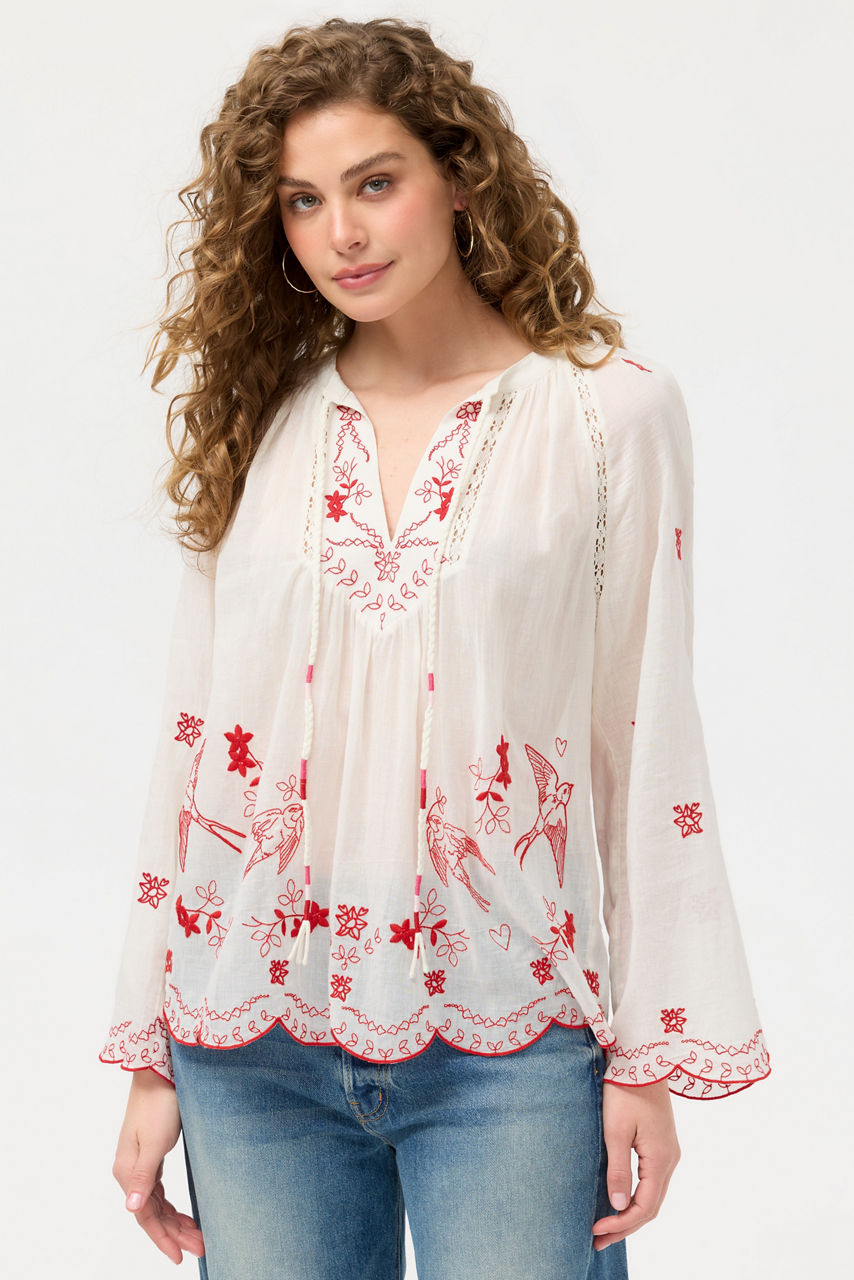LANEY SCALLOP BLOUSE, , large image 1