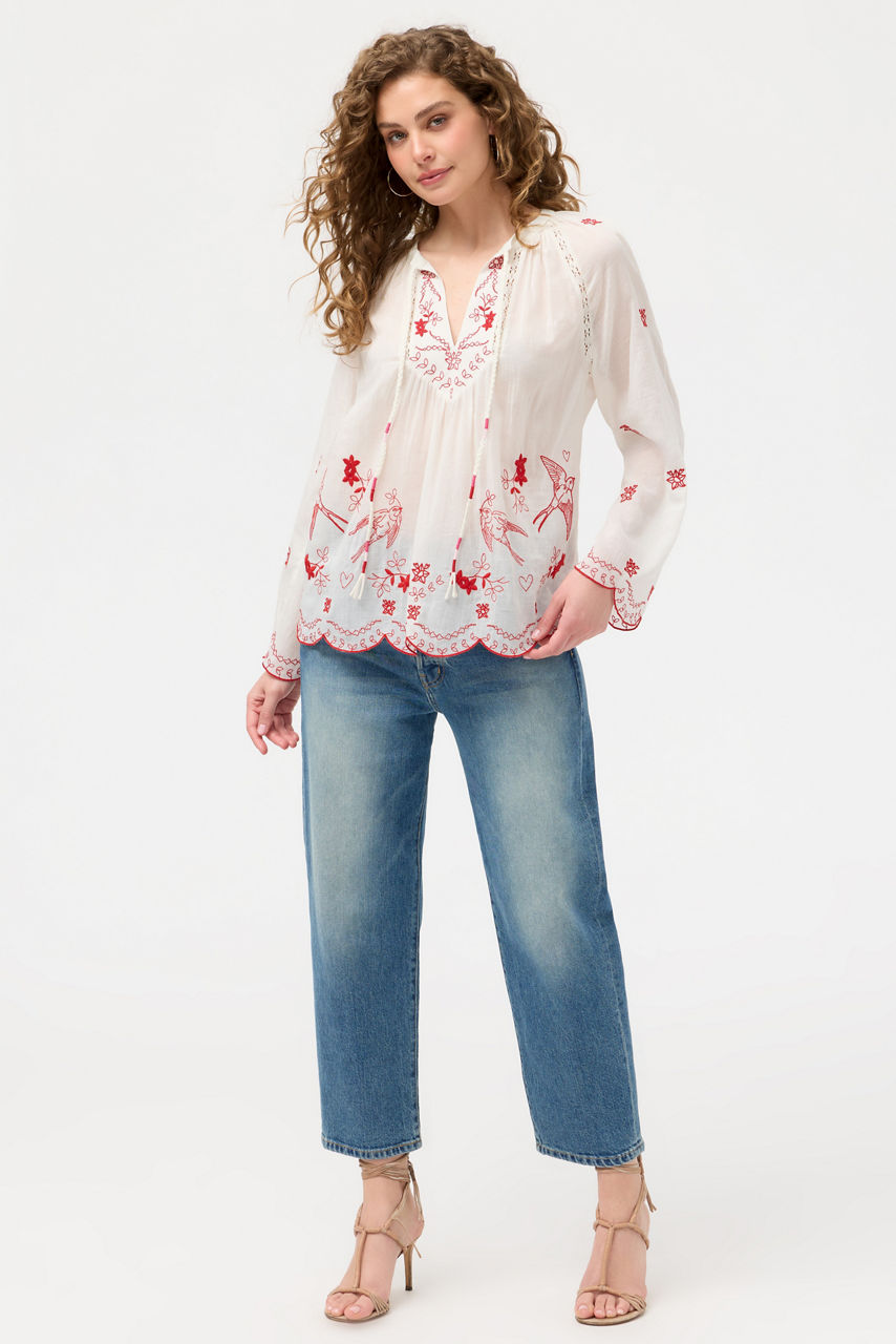 LANEY SCALLOP BLOUSE, , large image 3