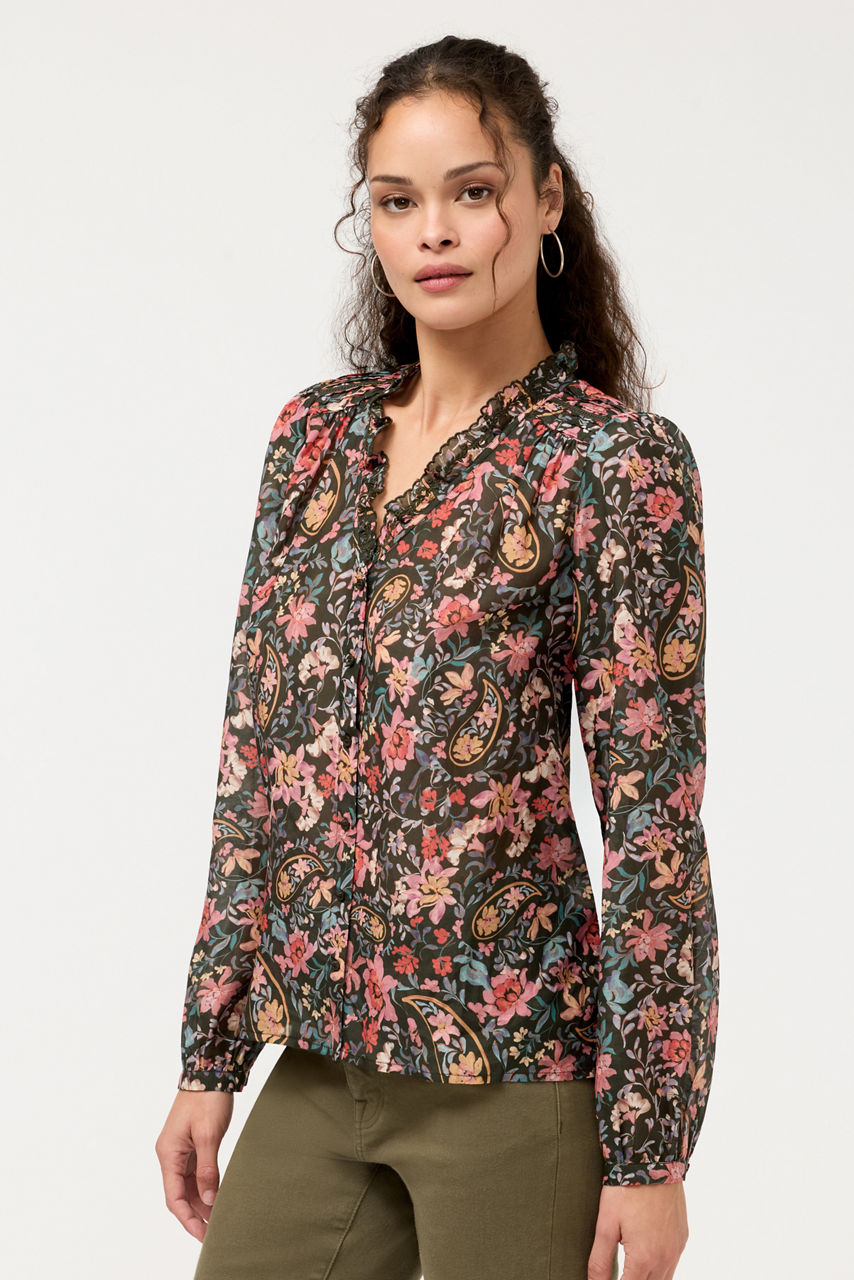 HANNETH PINTUCK BLOUSE, , large image 2