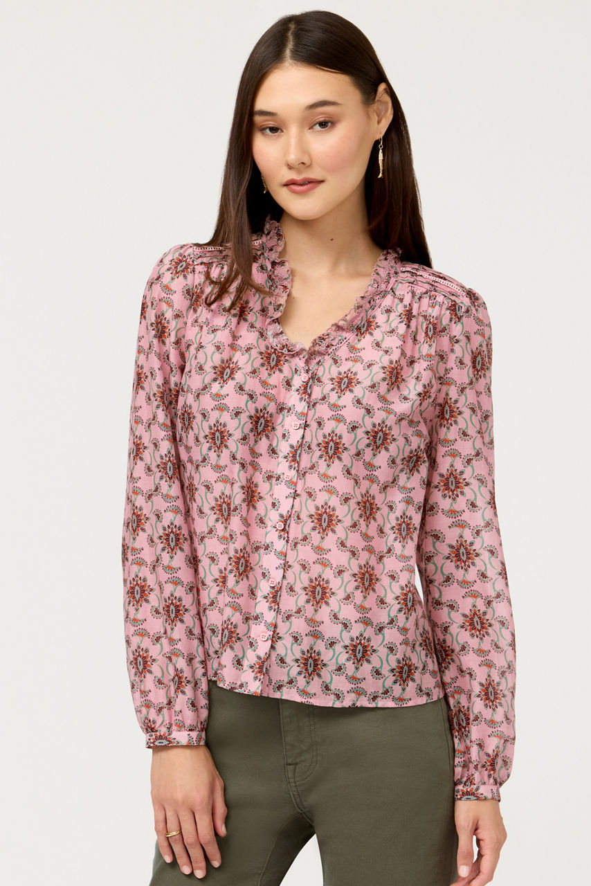 HANNETH PINTUCK BLOUSE, , large image 1