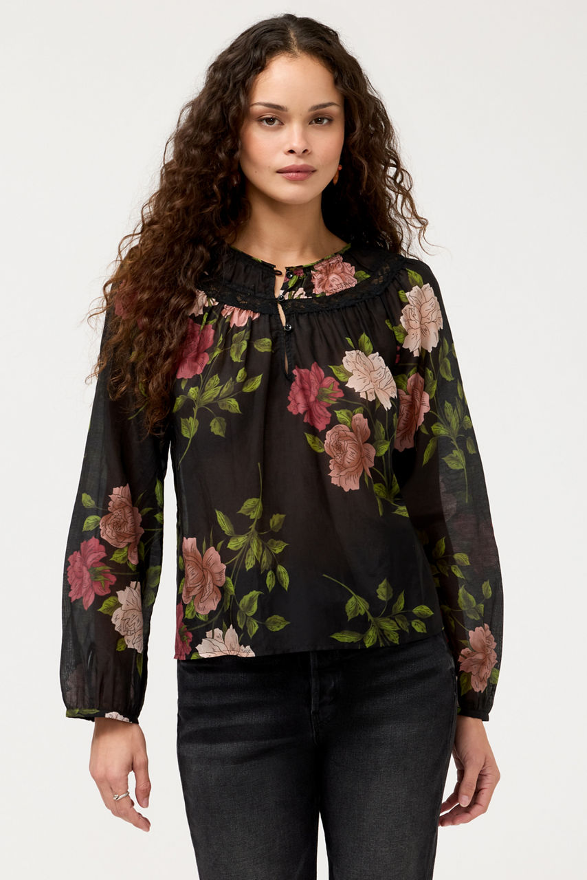 BOWDIE PEASANT BLOUSE, , large image 1