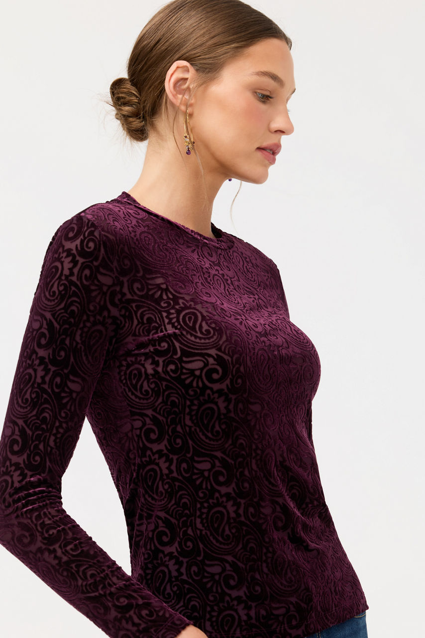 NATALIE LONG SLEEVE MESH TEE, , large image 3