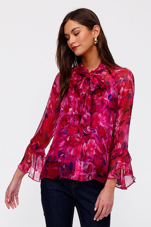 EMERIE RUFFLE BUTTON DOWN SHIRT, , large video