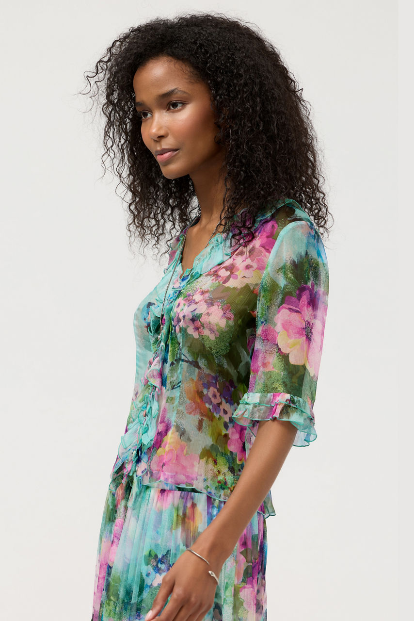 LORELEI RUFFLE BUTTON UP SHIRT, , large image 3