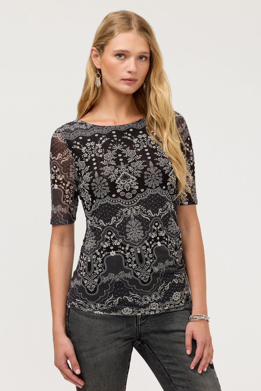 ELIZABETTA MESH TEE, , large image 2