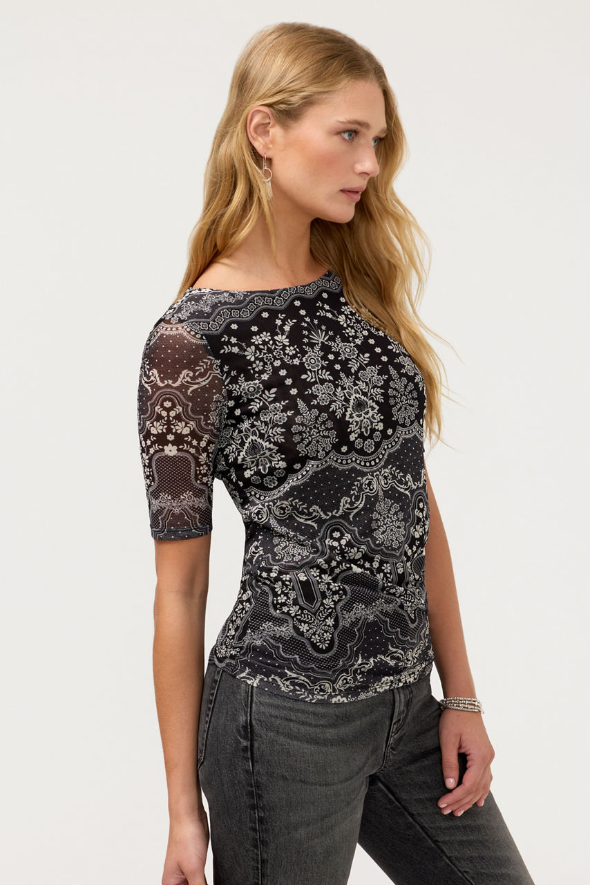 ELIZABETTA MESH TEE, , large image 3