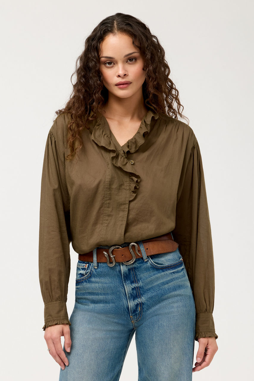 YALENNA RUFFLE BLOUSE, , large image 1