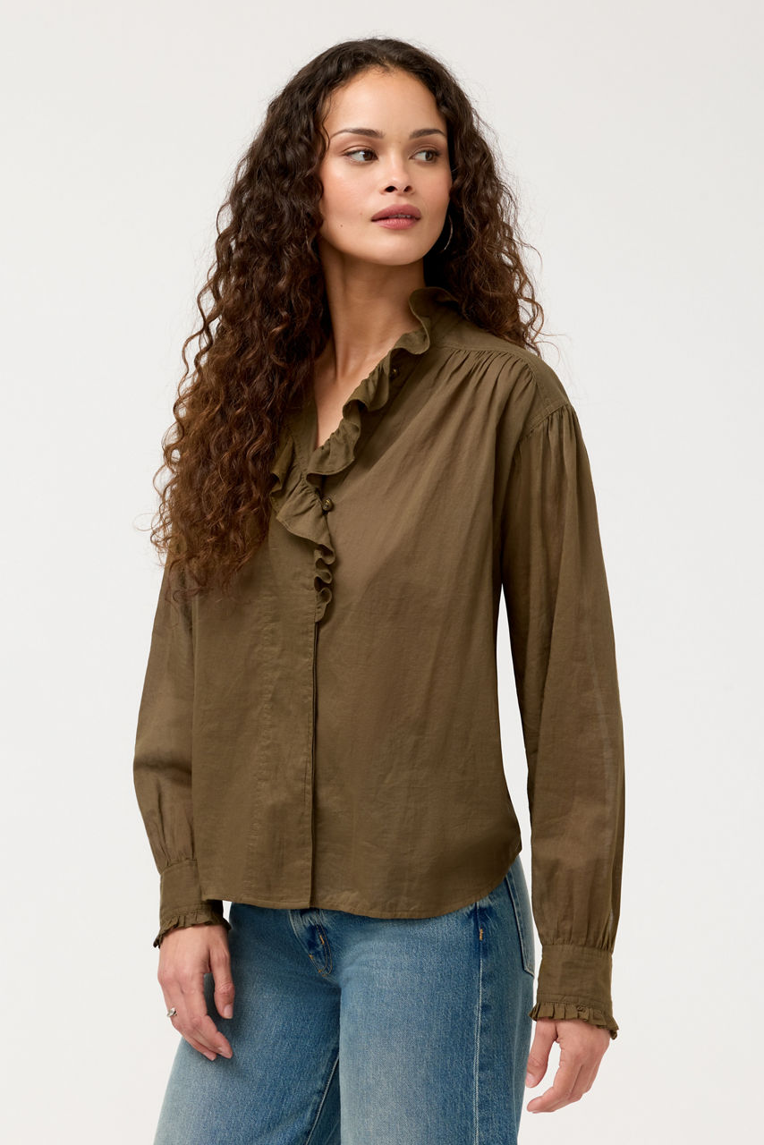 YALENNA RUFFLE BLOUSE, , large image 2