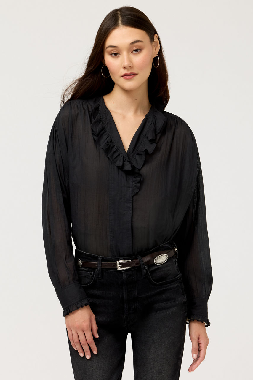 YALENNA RUFFLE BLOUSE, , large image 1