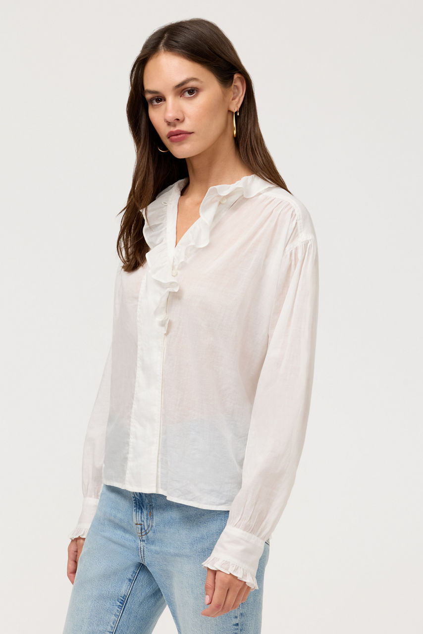 YALENNA RUFFLE BLOUSE, , large image 2