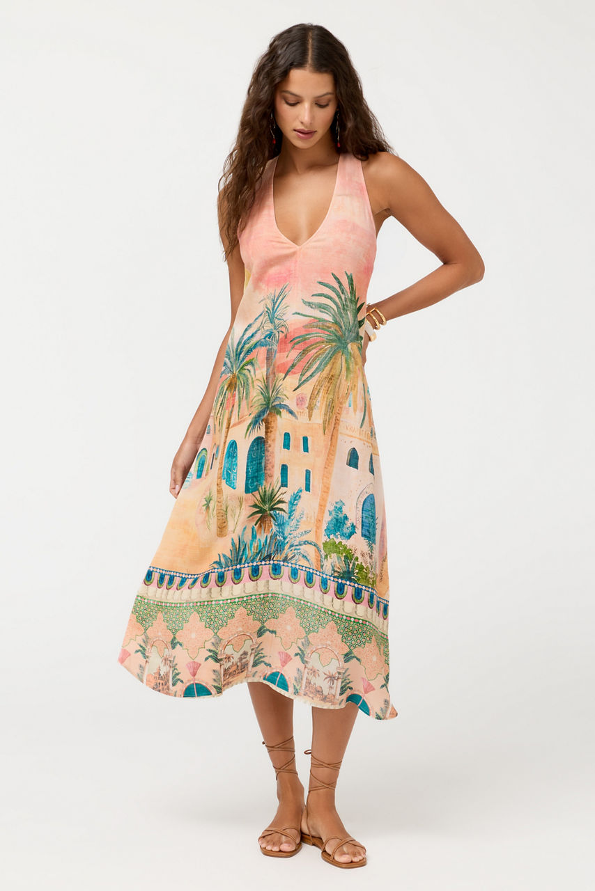 MAYCI HALTER MIDI DRESS, , large image 1