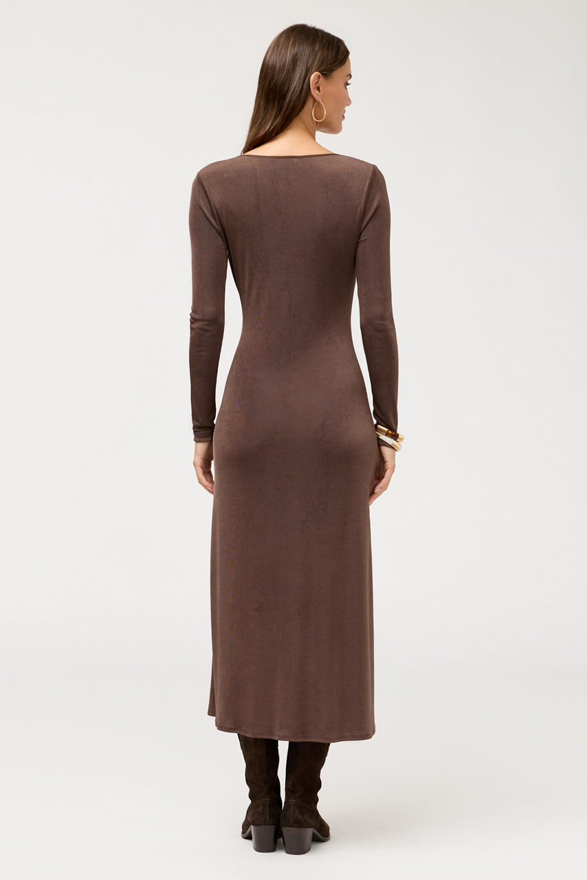 GLORYIA V-NECK MIDI DRESS, , large image 4