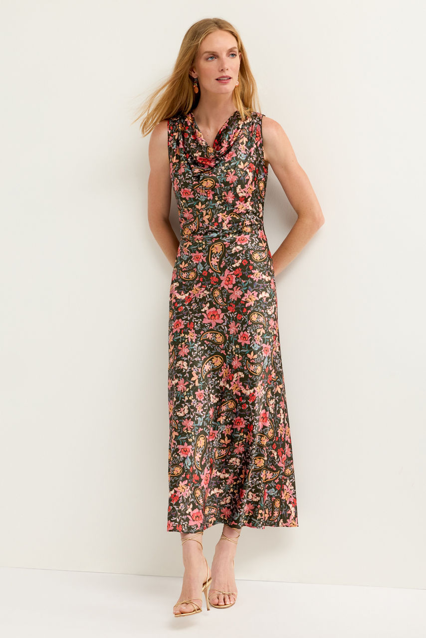 LORENTH BIAS TEA LENGTH DRESS, , large image 1