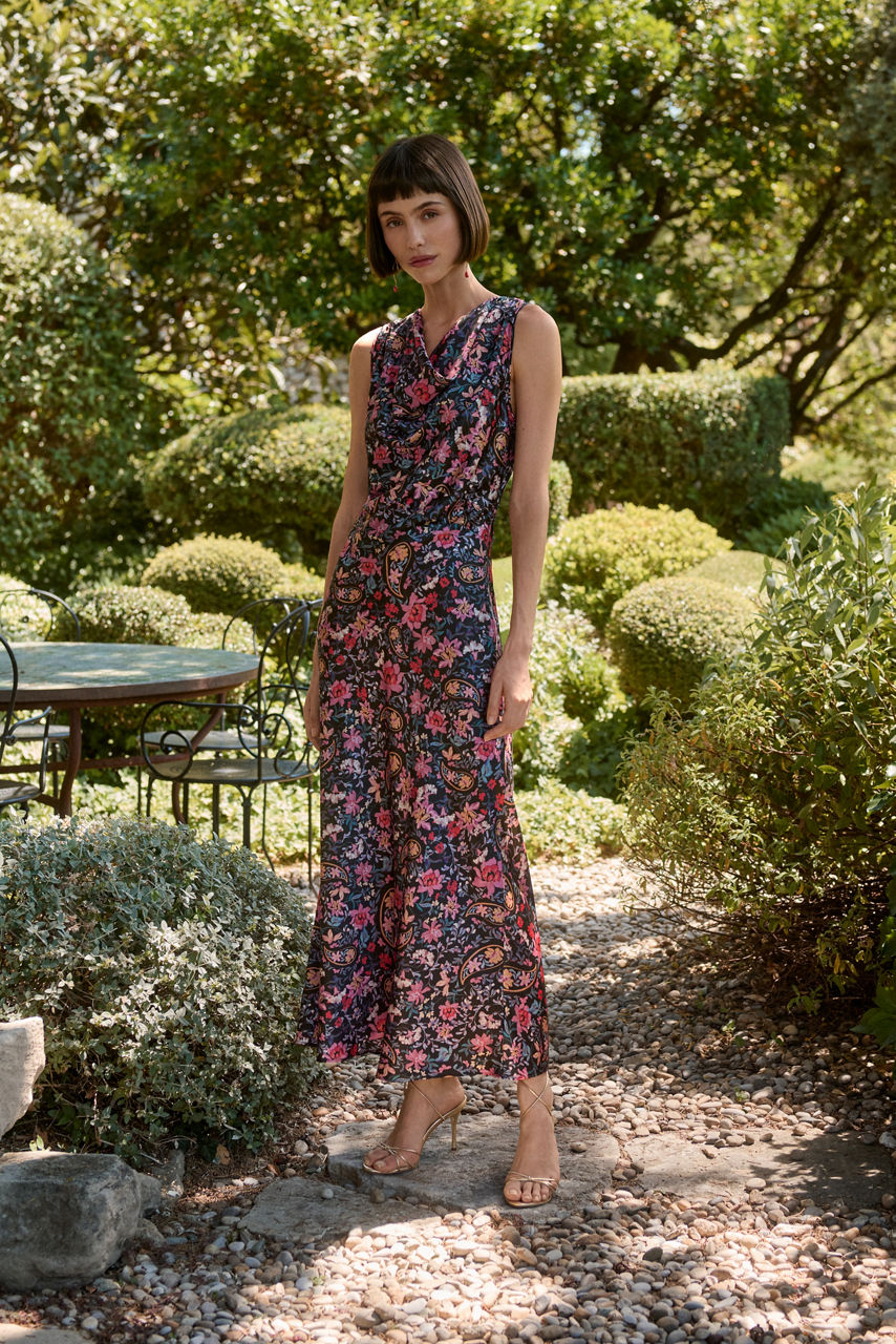 LORENTH BIAS TEA LENGTH DRESS, , large image 4