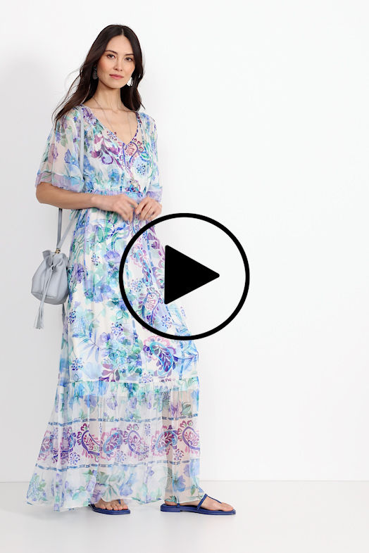 ANNAMARIE FLUTTER MAXI DRESS, , large video