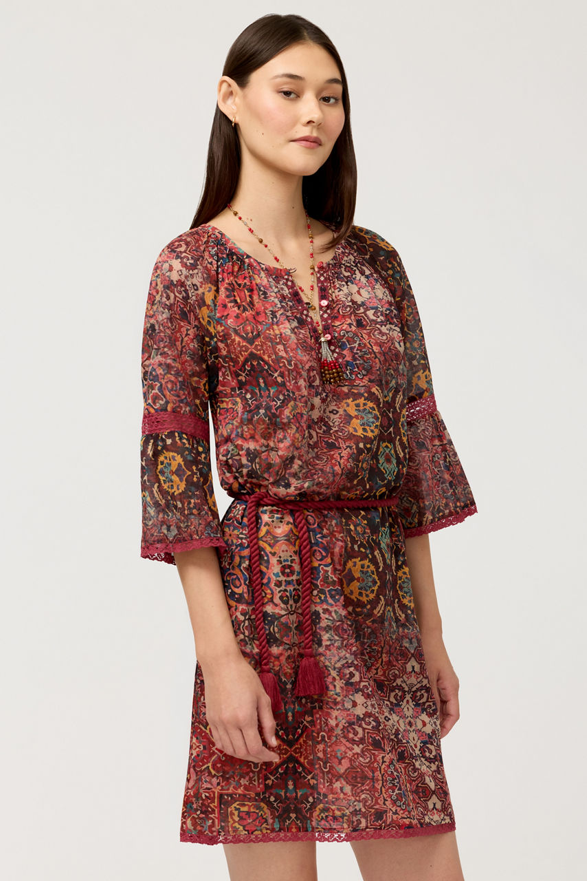 MANDIE PEASANT MINI DRESS, , large image 1