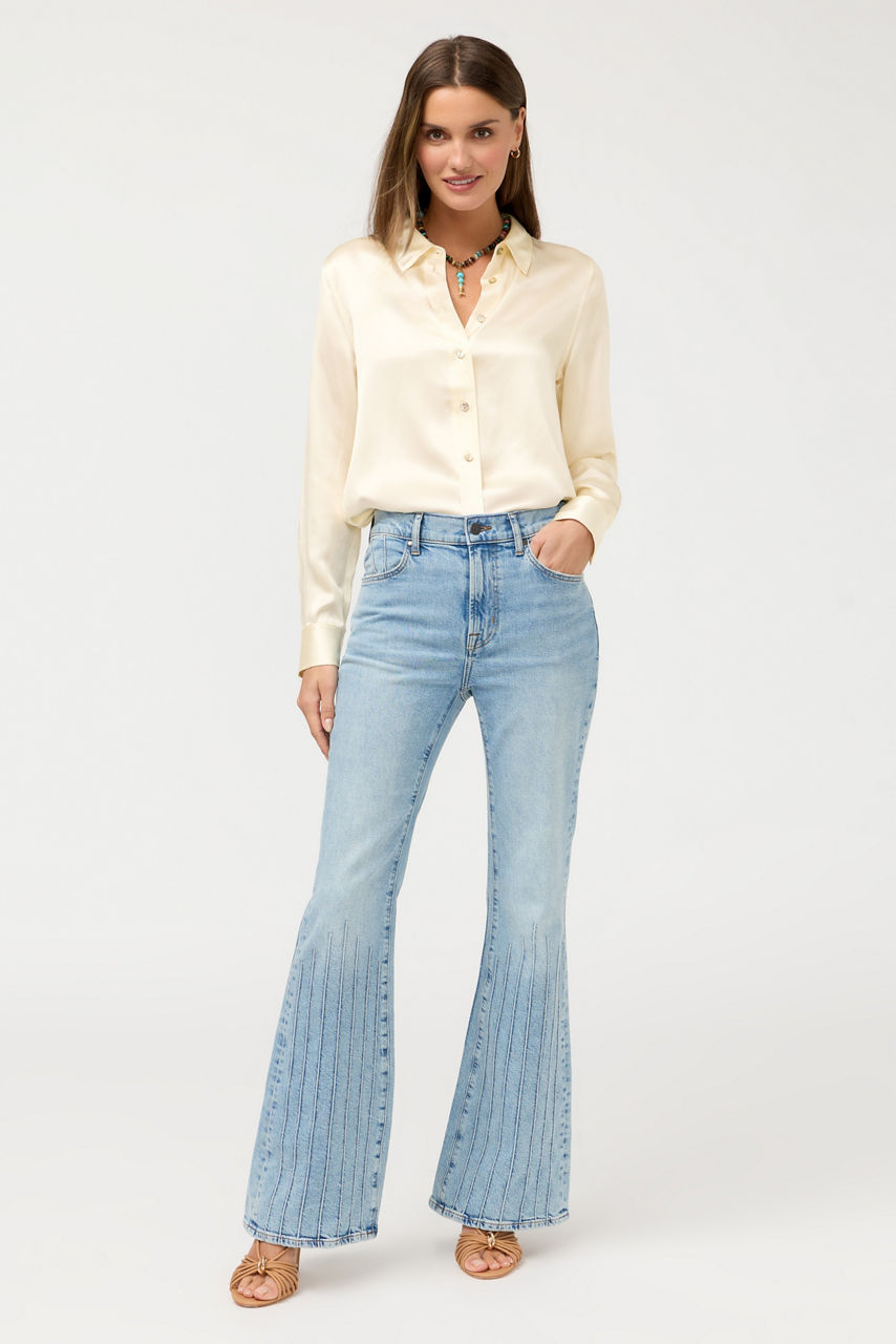 DAVADI PINTUCK FLARE JEAN, , large image 1