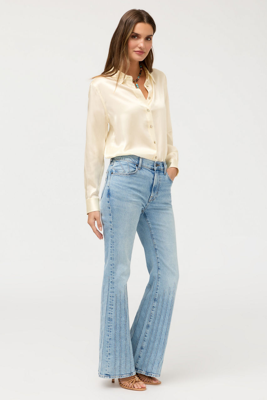 DAVADI PINTUCK FLARE JEAN, , large image 2