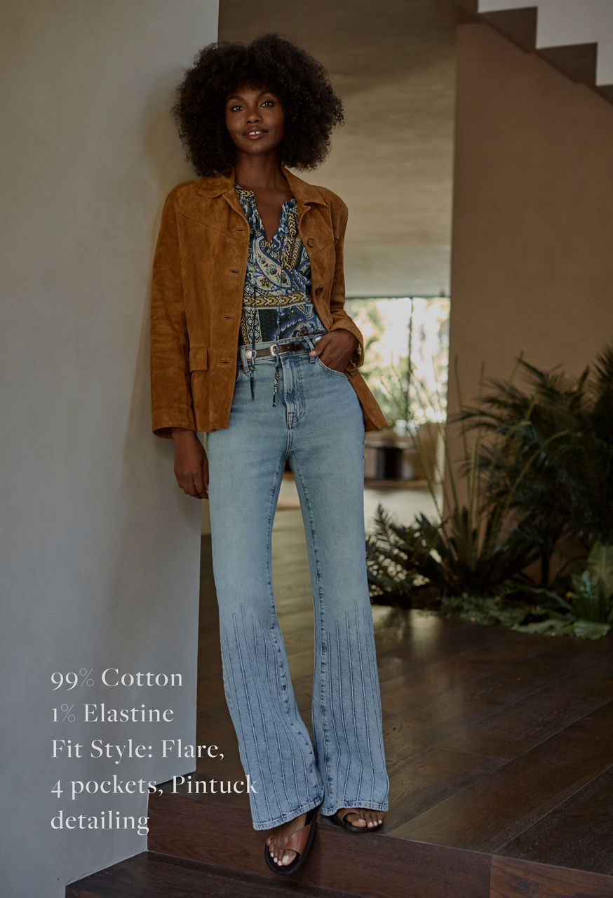 DAVADI PINTUCK FLARE JEAN, , large image 7