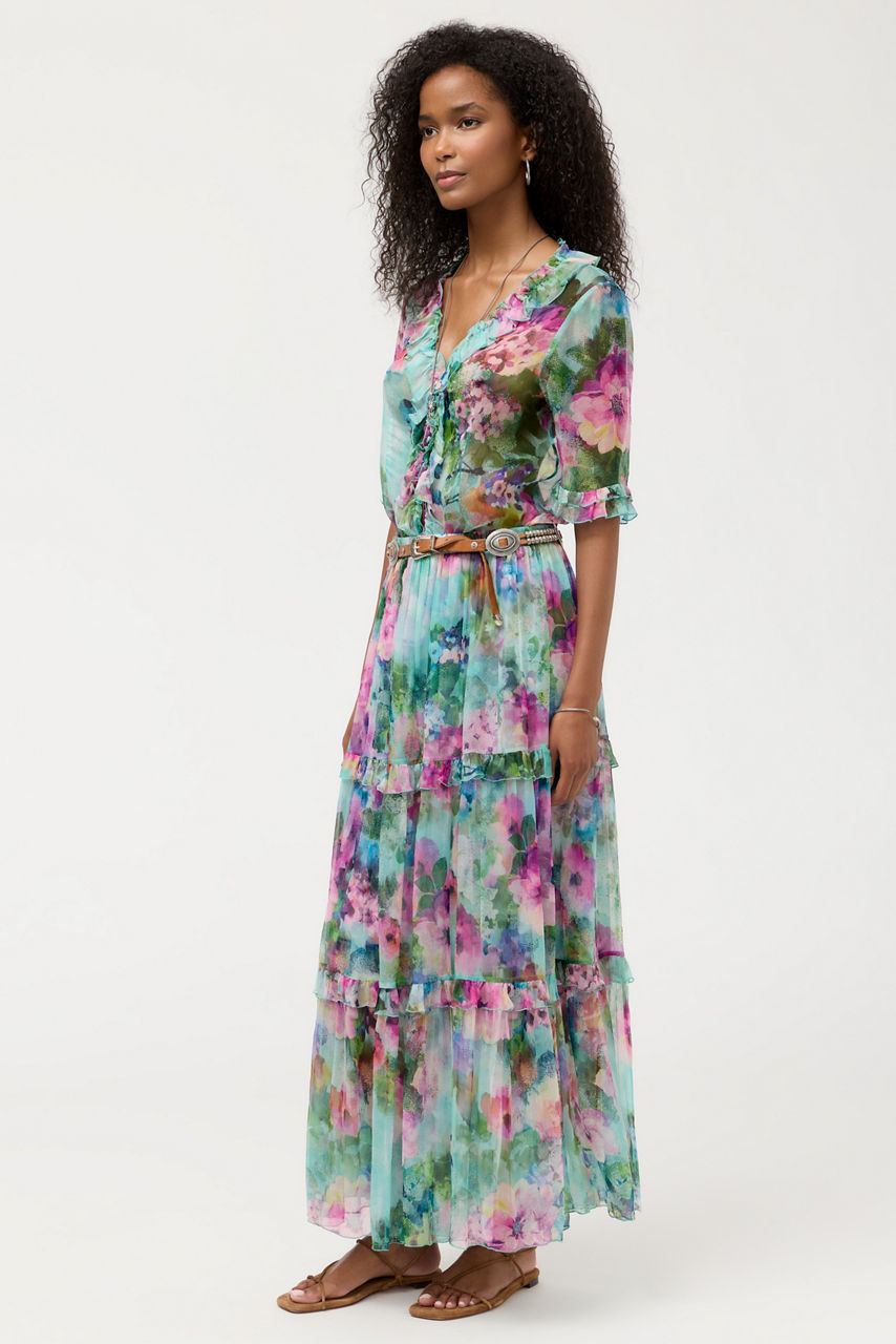 TERRA TIERED MAXI SKIRT, , large image 2