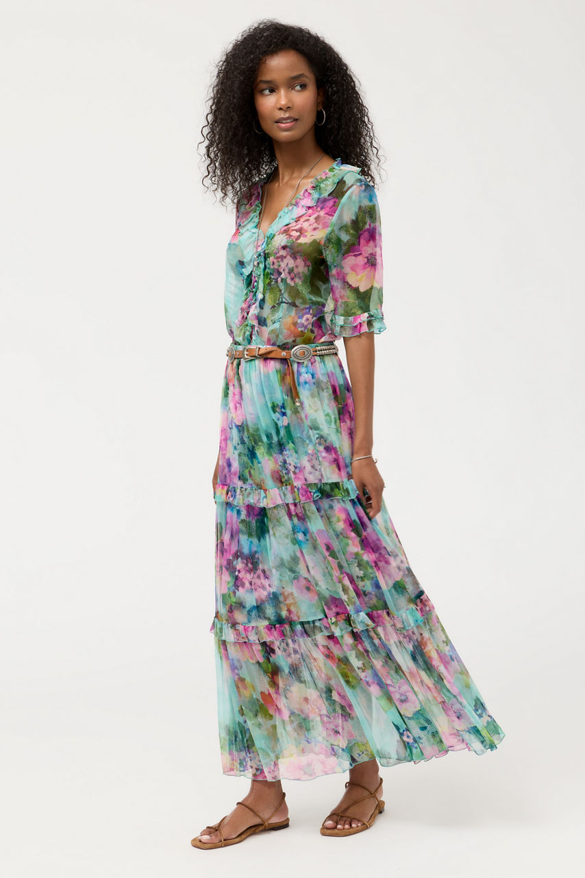 TERRA TIERED MAXI SKIRT, , large image 5