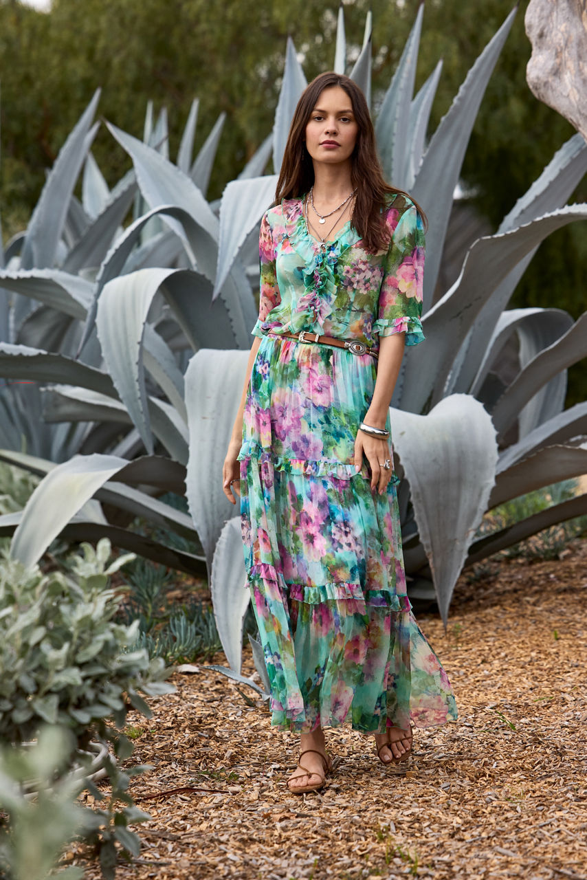 TERRA TIERED MAXI SKIRT, , large image 6