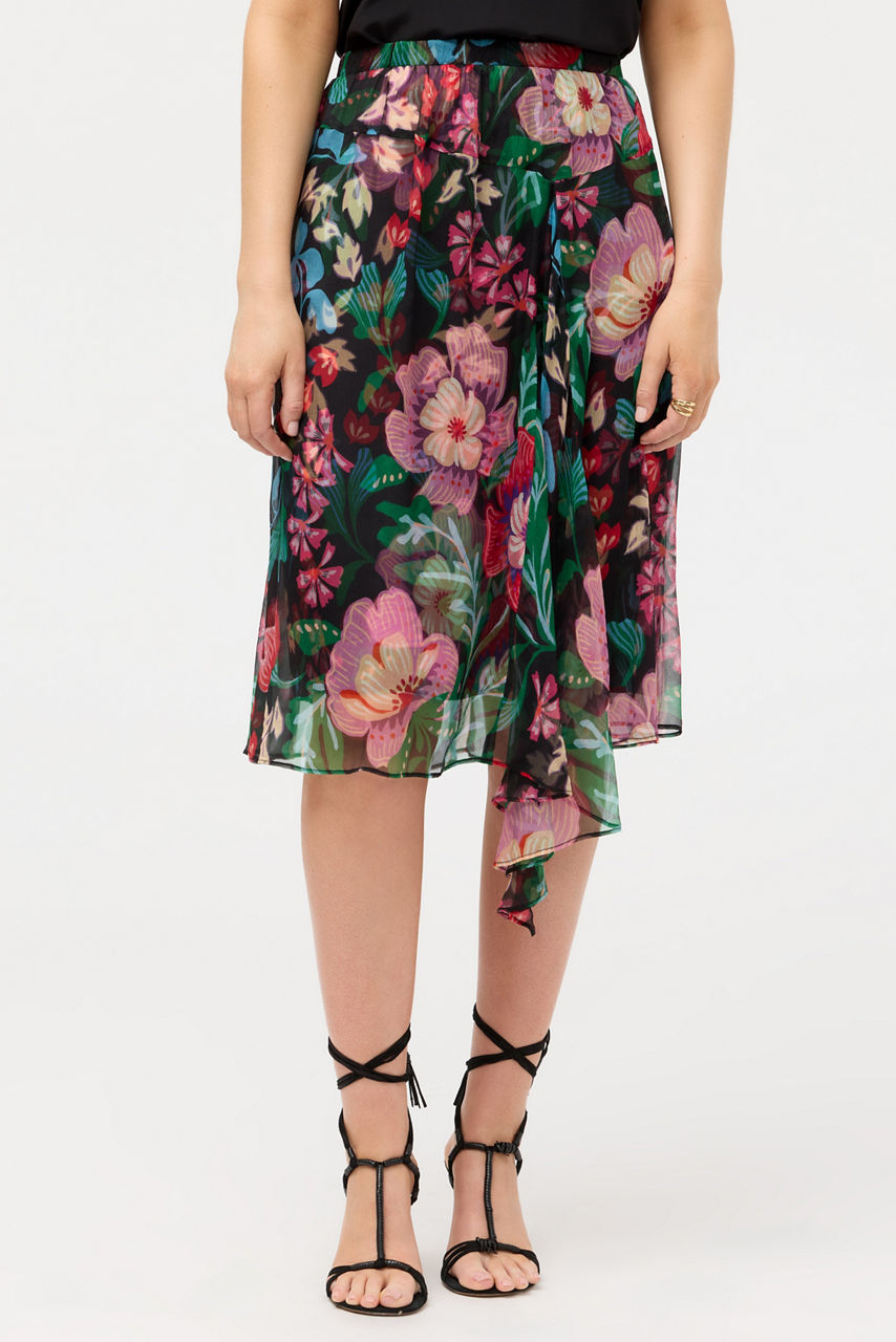 JUSTINIA ASYMMETRICAL MIDI SKIRT, , large image 2