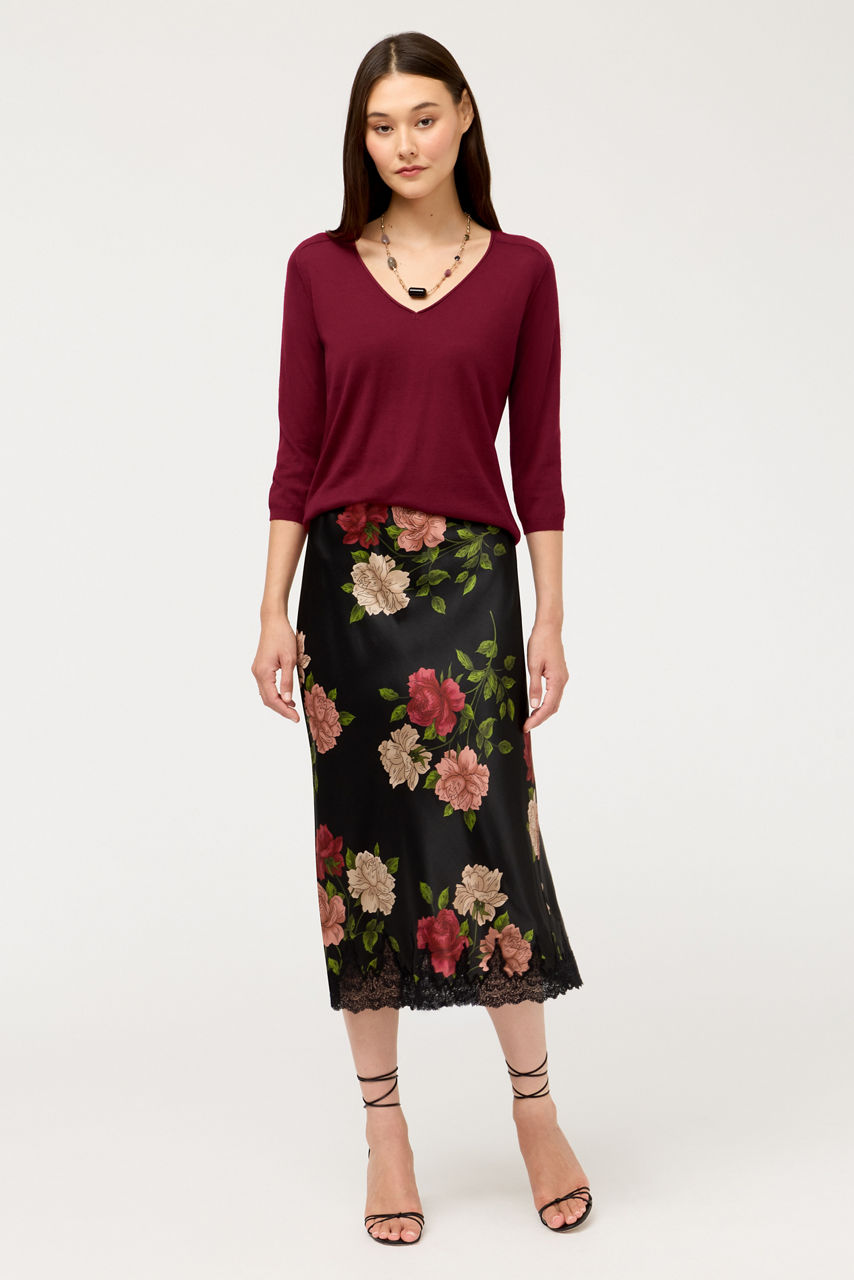 ELORIYA BIAS MIDI SKIRT, , large image 1