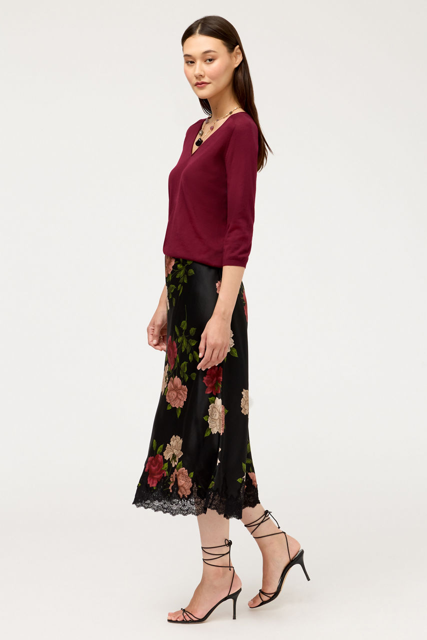 ELORIYA BIAS MIDI SKIRT, , large image 2