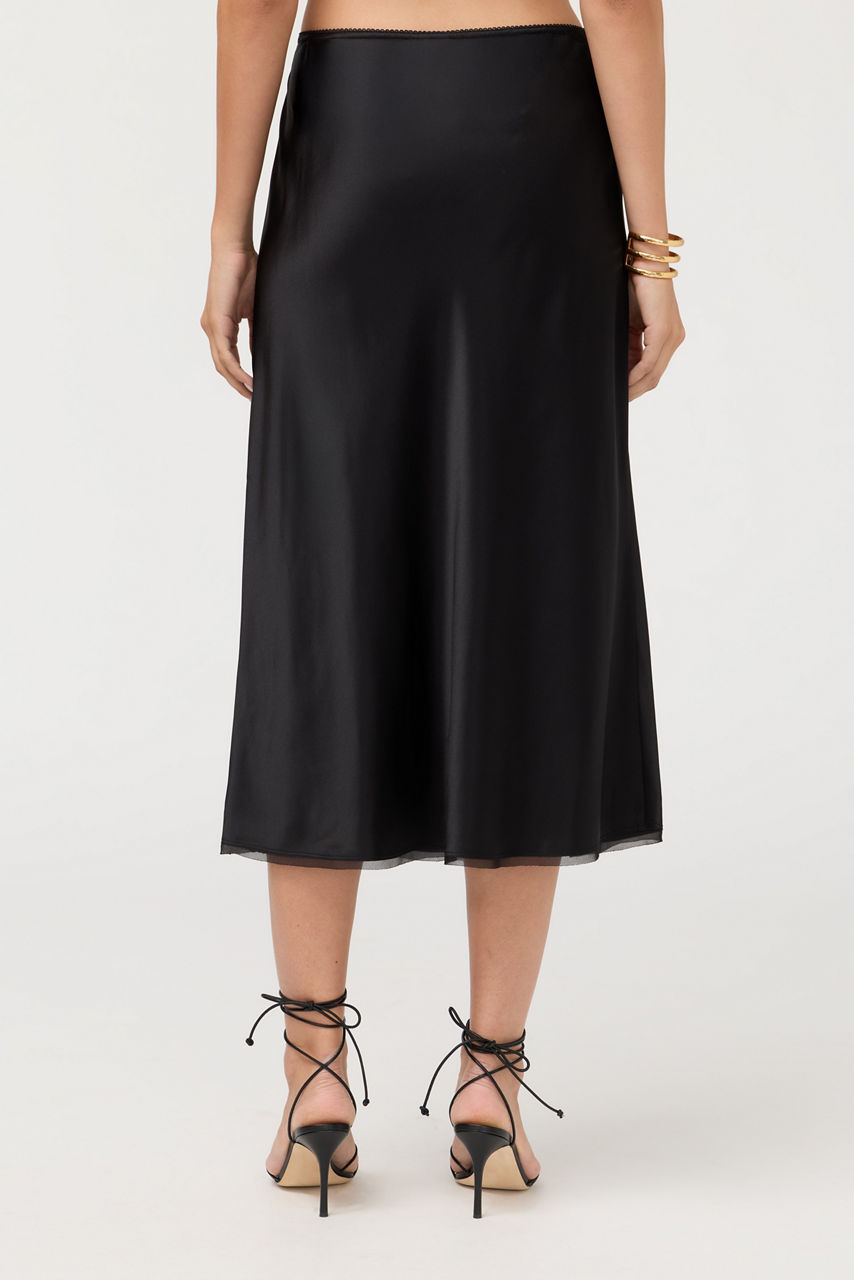 ESSENTIALS SILK BIAS SKIRT, , large image 4