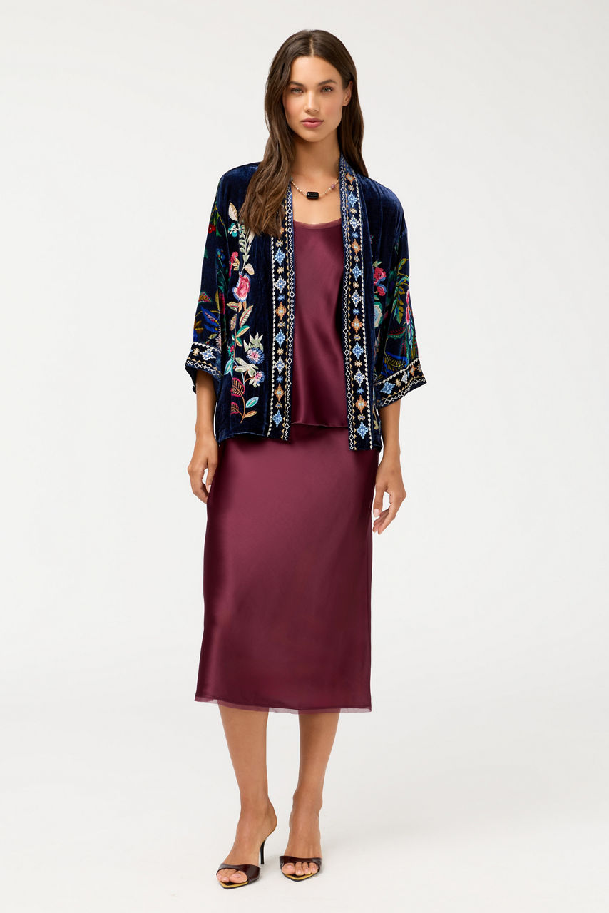 ESSENTIALS SILK BIAS SKIRT, , large image 1