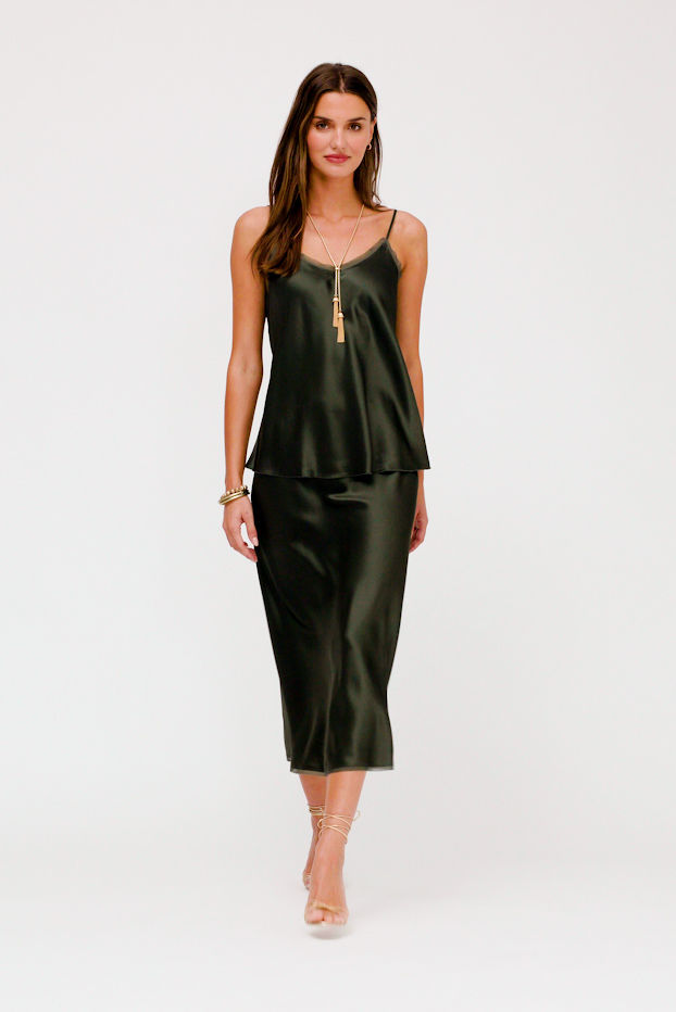 ESSENTIALS SILK BIAS SKIRT, , large video