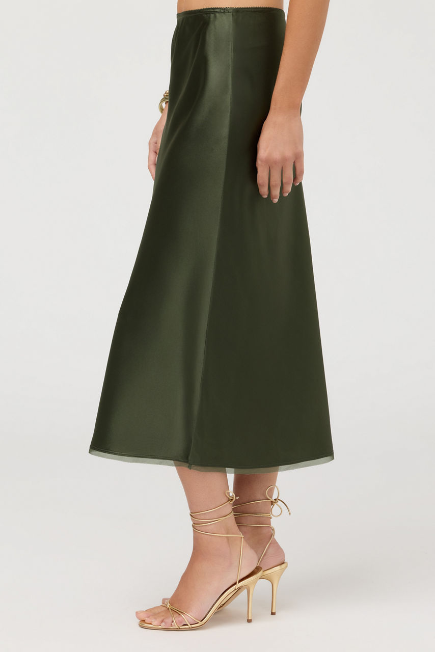 ESSENTIALS SILK BIAS SKIRT, , large image 2