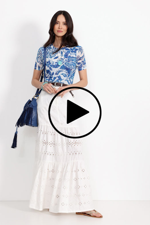 CIELITO TIERED SKIRT, , large video