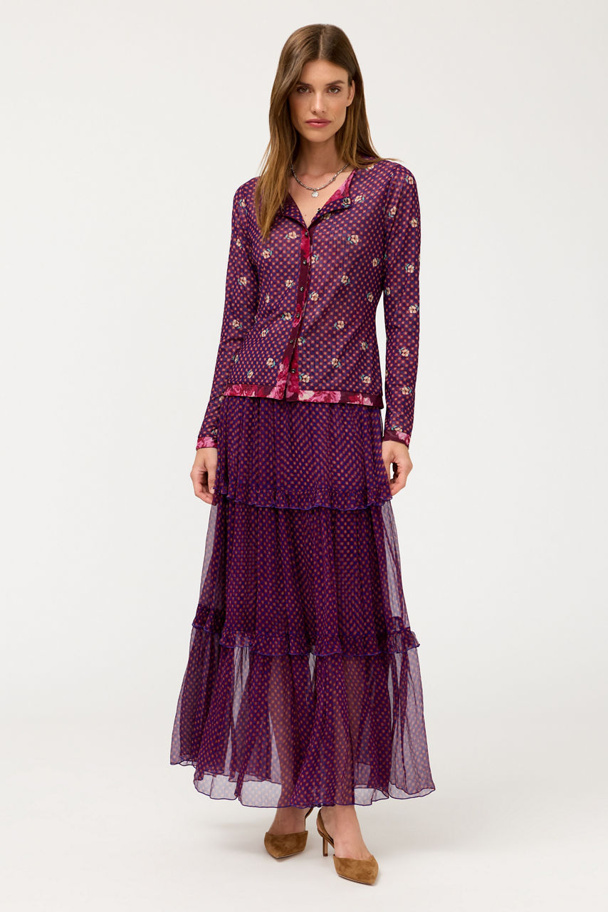 TERRA TIERED MAXI SKIRT, , large image 1