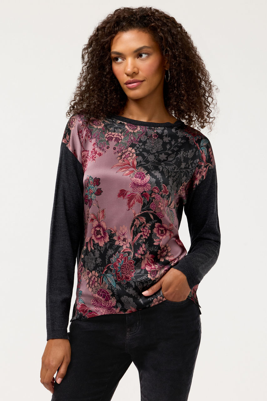 THE PRINTED DROP SHOULDER PULLOVER, , large image 1