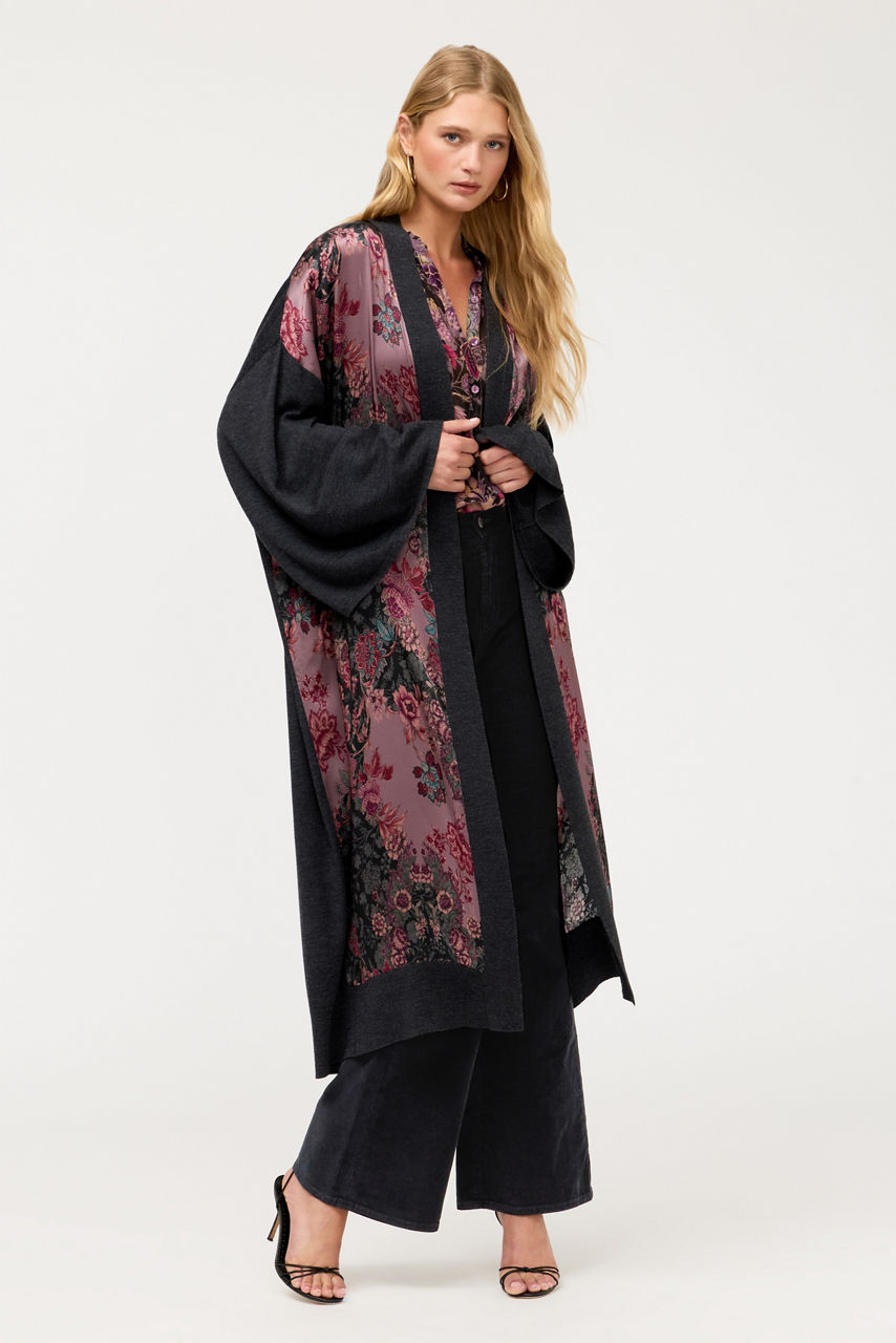THE PRINTED KNIT KIMONO, , large image 1