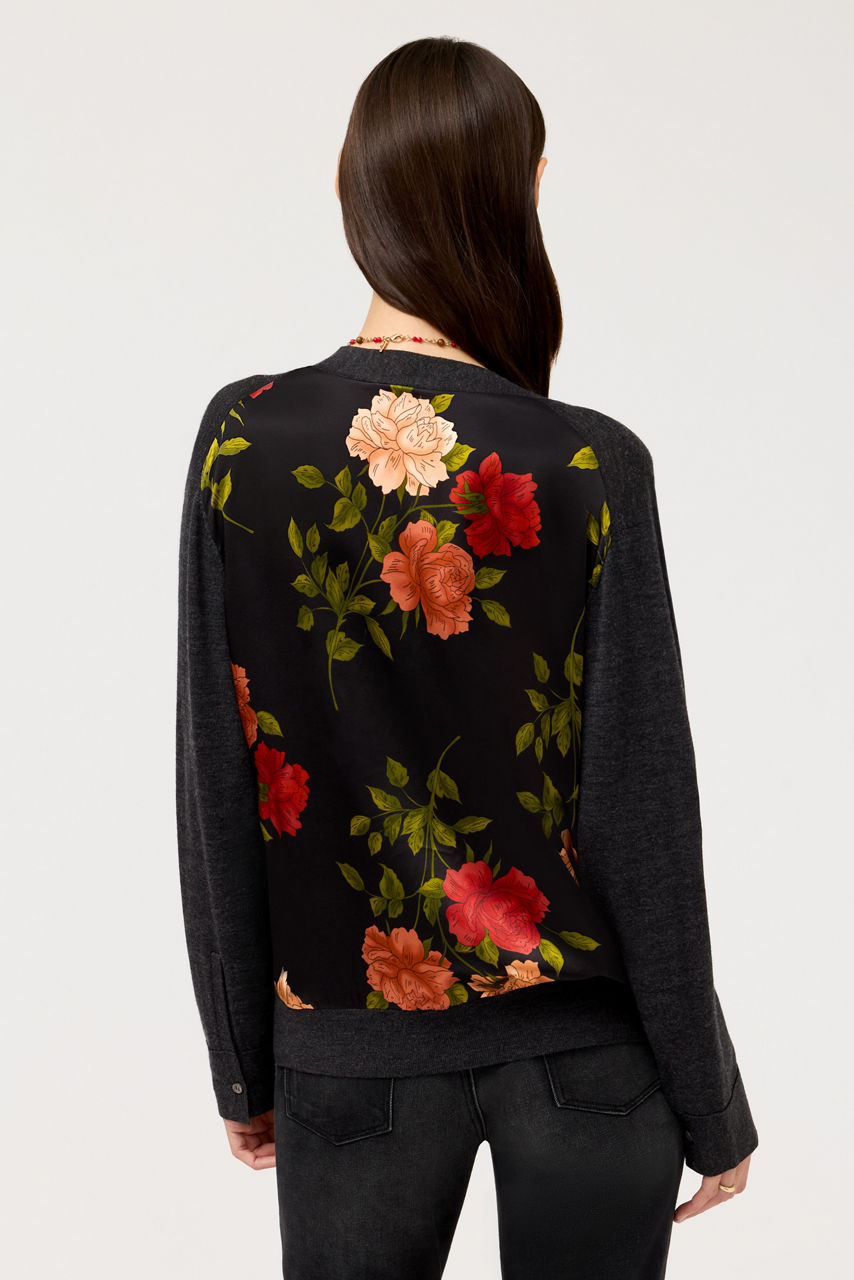 THE PRINTED KNIT V-NECK CARDIGAN, , large image 4