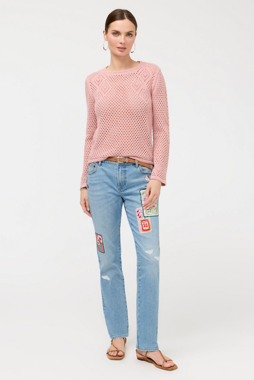 THE METALLIC DIAMOND KNIT PULLOVER, , large image 3