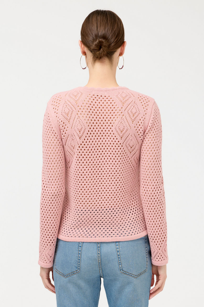 THE METALLIC DIAMOND KNIT PULLOVER, , large image 4