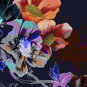 MIDNIGHT SILK SCARF, , swatch